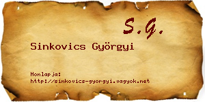 Sinkovics Györgyi névjegykártya